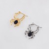 GOTHIC SPIDER BLACK ONYX CABOCHON BODY 316L SURGICAL STEEL EARRING
